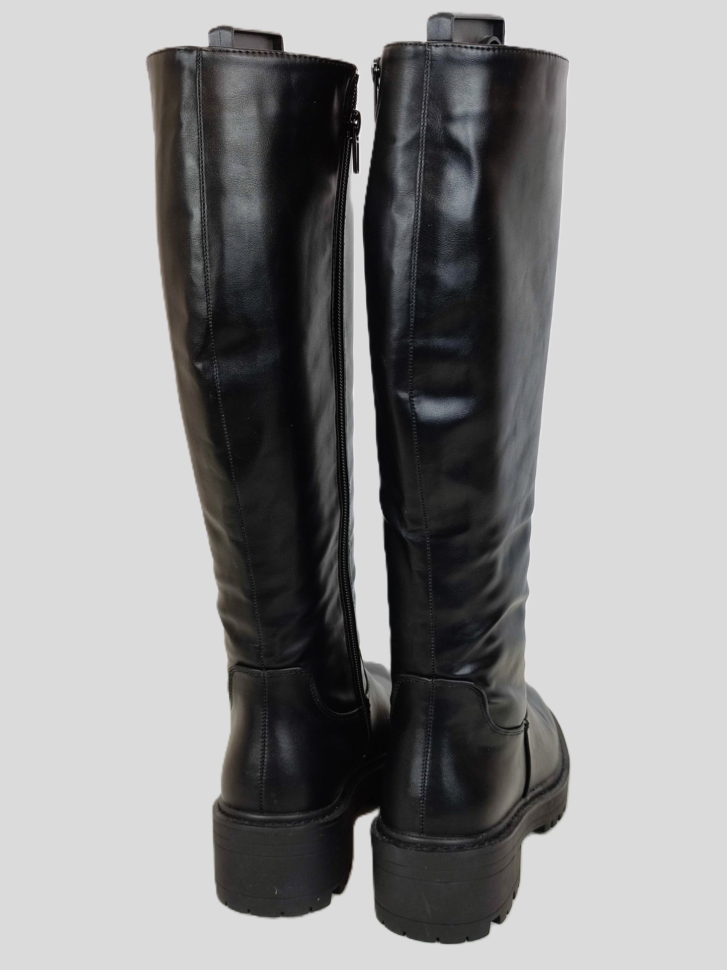 New Look High Leg Stretch Chunky Boots-Black