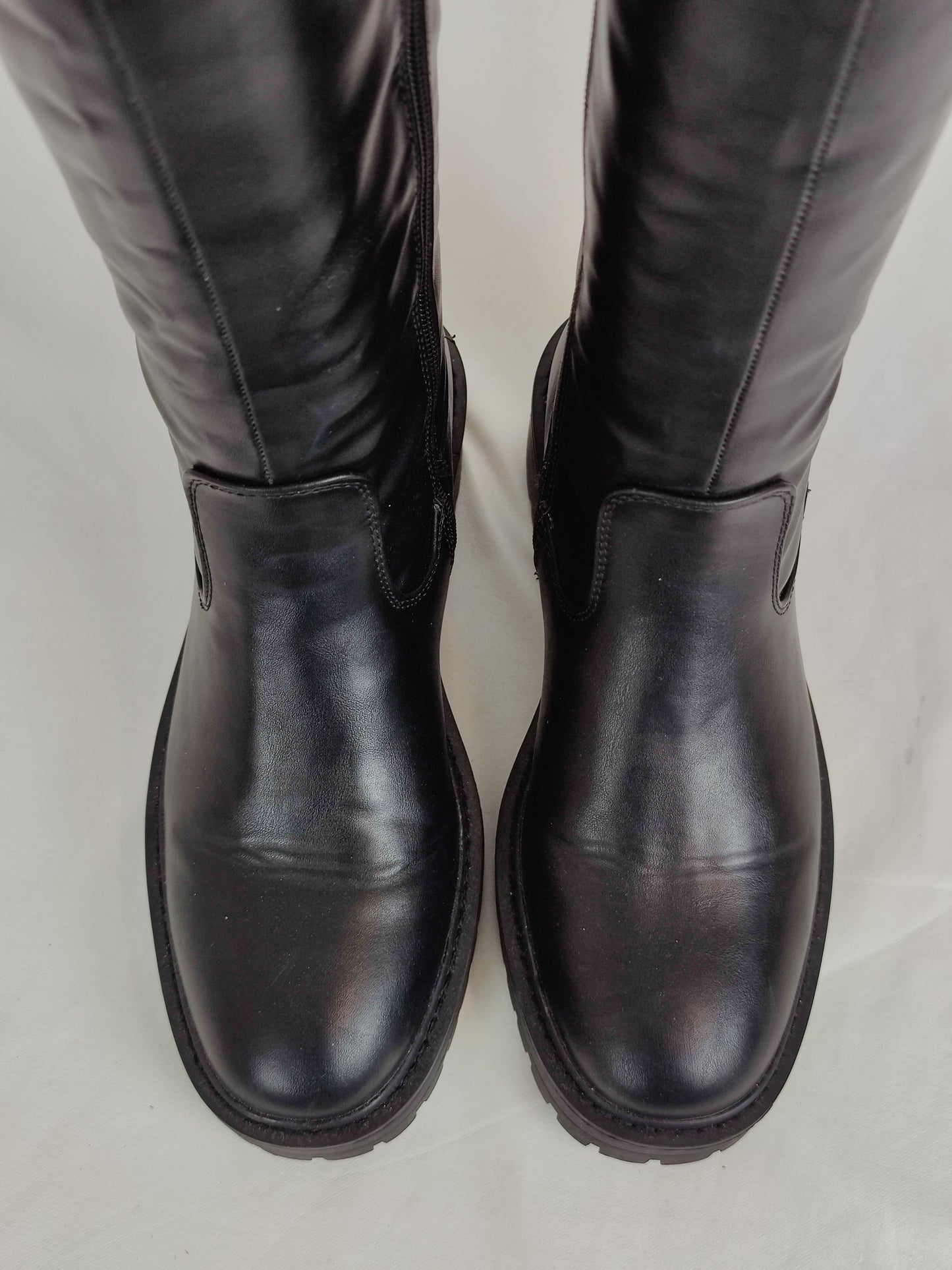 New Look High Leg Stretch Chunky Boots-Black