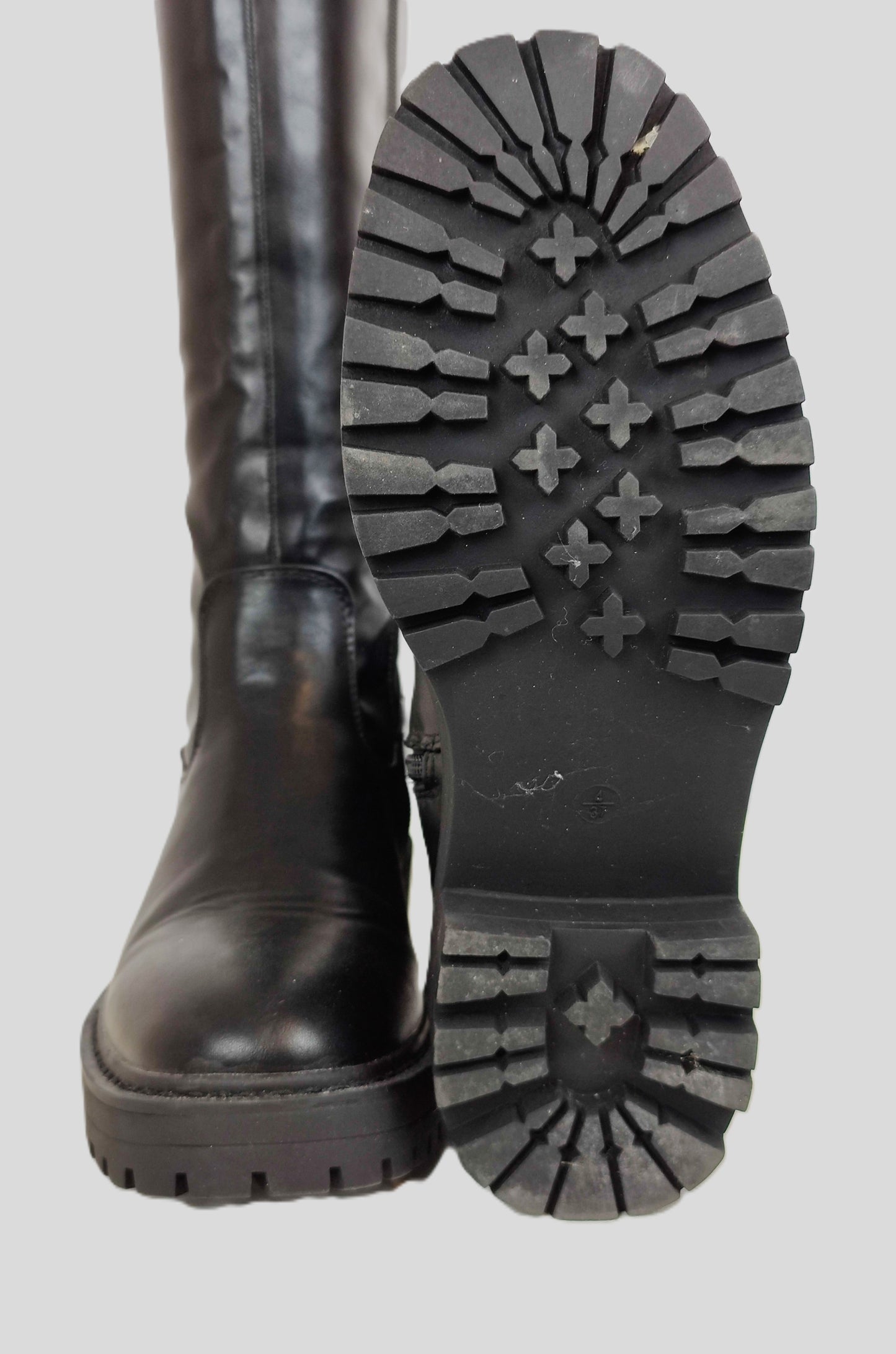 New Look High Leg Stretch Chunky Boots-Black