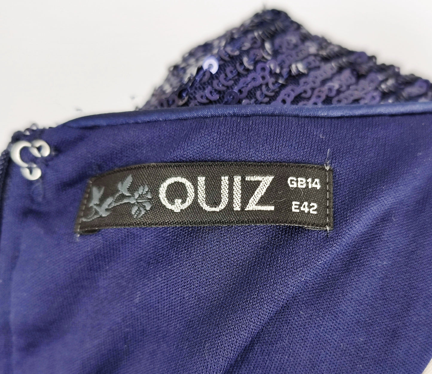 Quiz Sequin Midi Evening Party Dress-Navy/Purple
