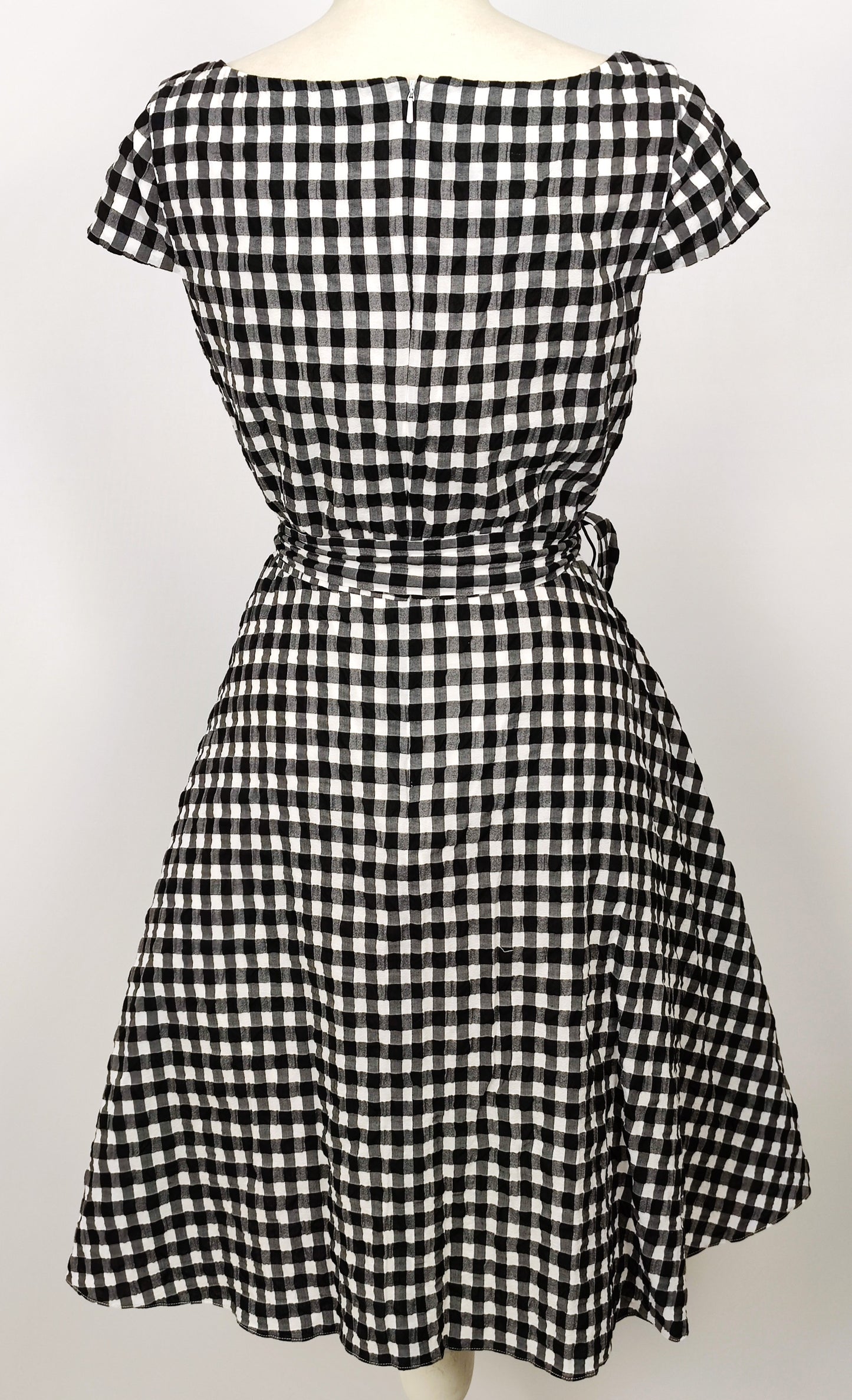 HOBBS Gingham 1950's Style Dress-Black/White