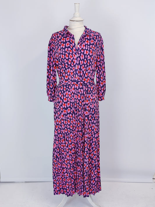 Love & Roses Jersey Pleated Dress