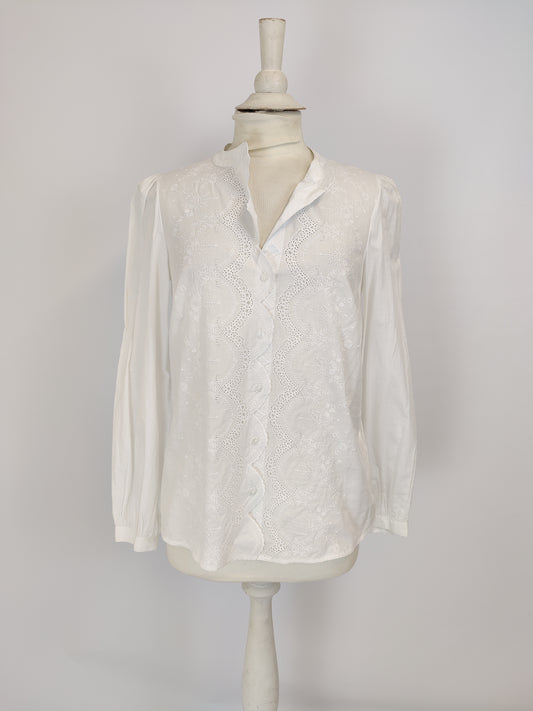 Monsoon Embroidered White Long Sleeved Top