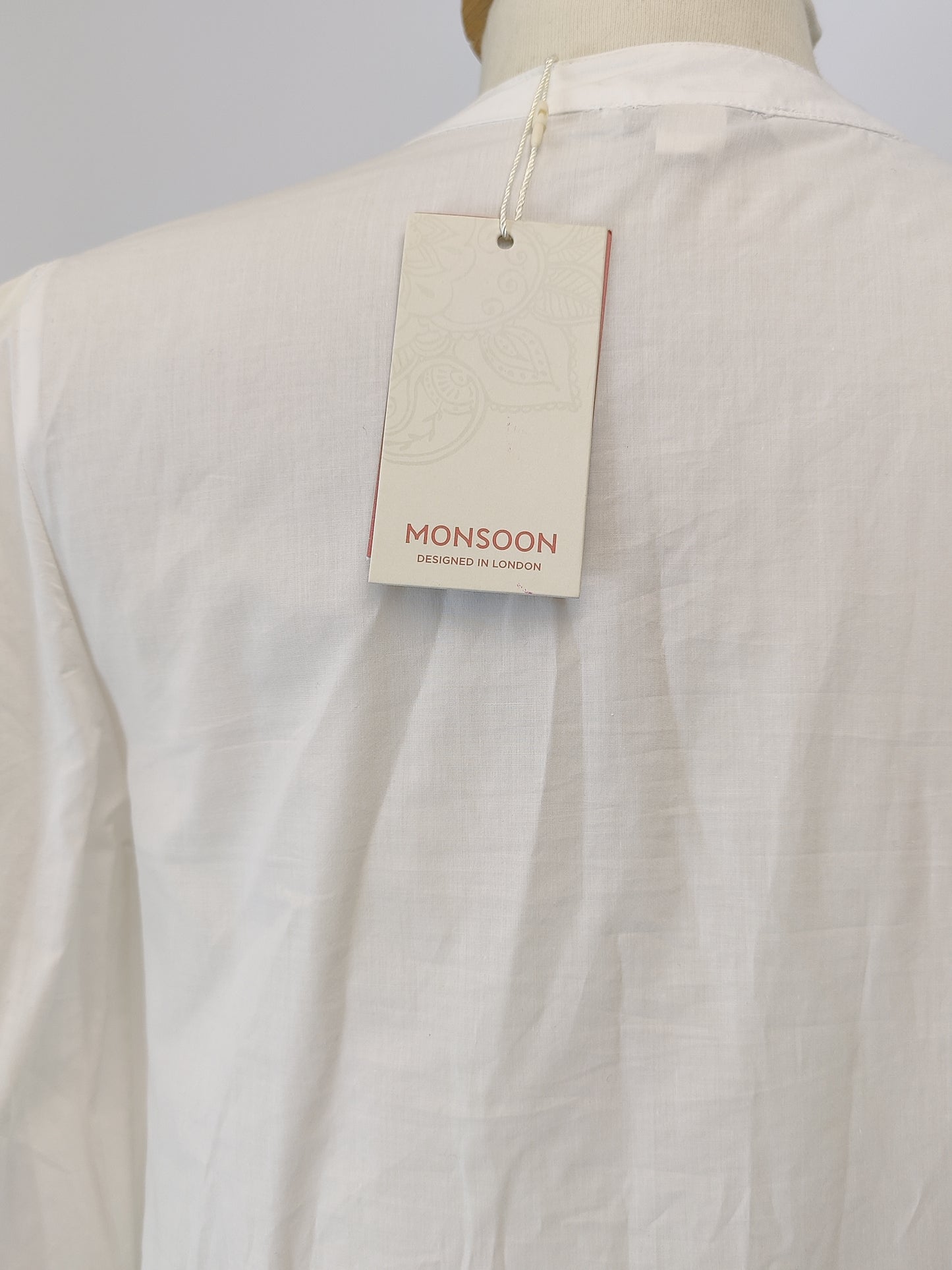 Monsoon Embroidered White Long Sleeved Top