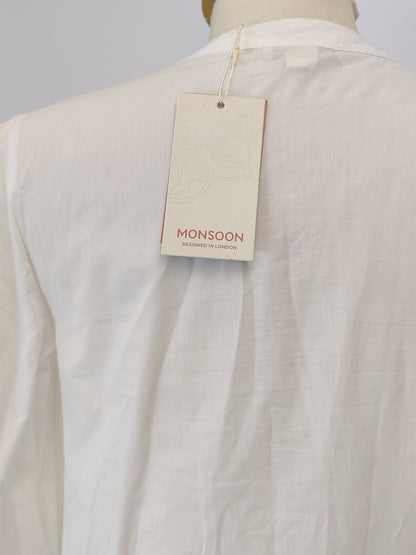 Monsoon Embroidered White Long Sleeved Top