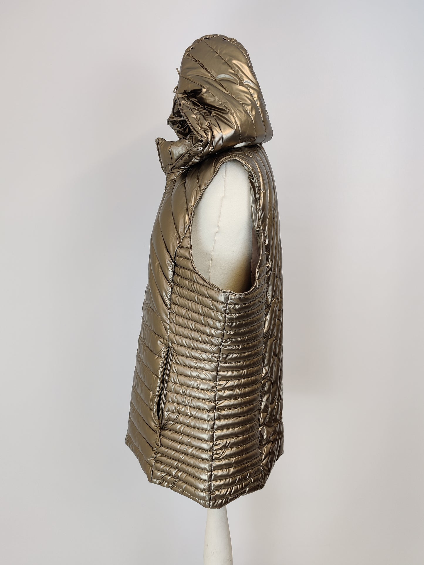 Saturne Bronze Hooded Quilted Shell Jacket