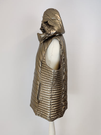 Saturne Bronze Hooded Quilted Shell Jacket