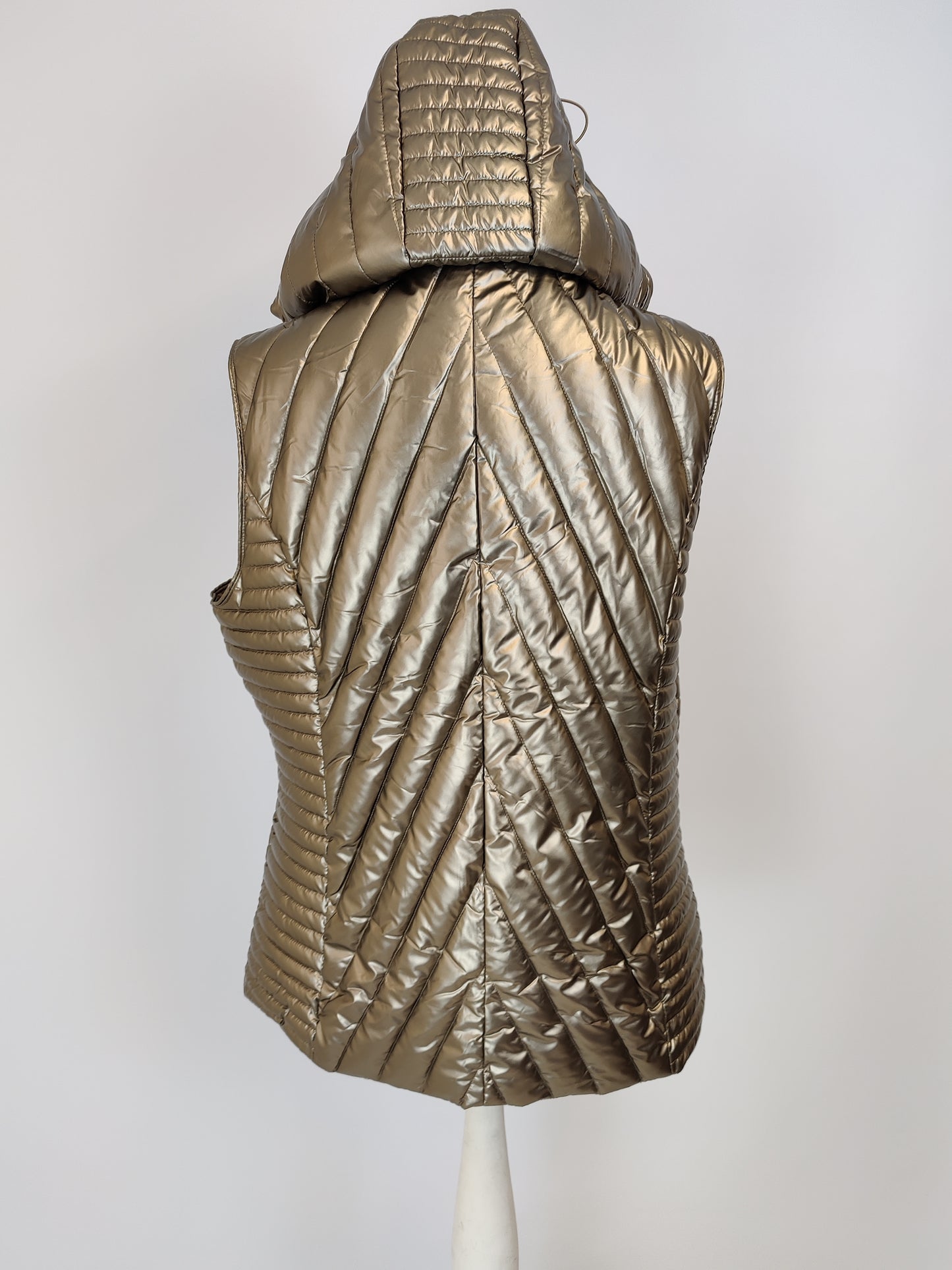 Saturne Bronze Hooded Quilted Shell Jacket
