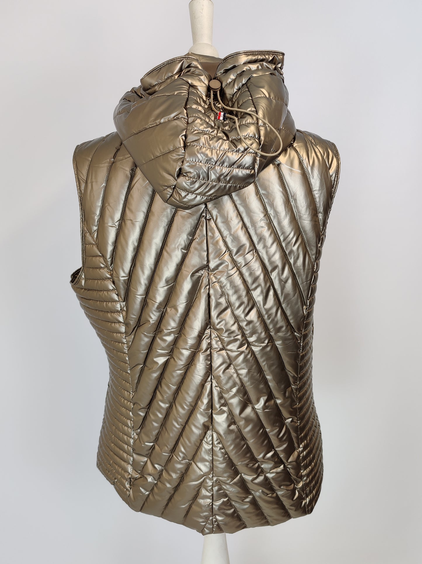 Saturne Bronze Hooded Quilted Shell Jacket