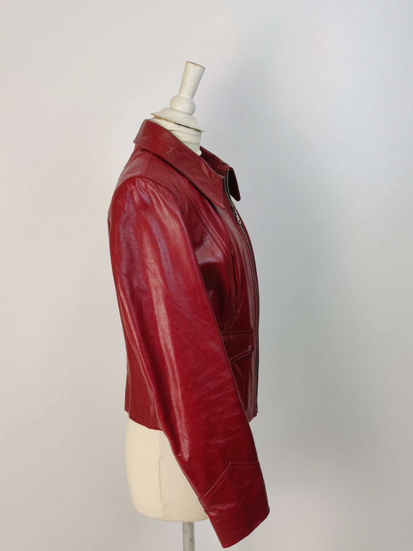 Hidesign Red Ladies Leather Jacket