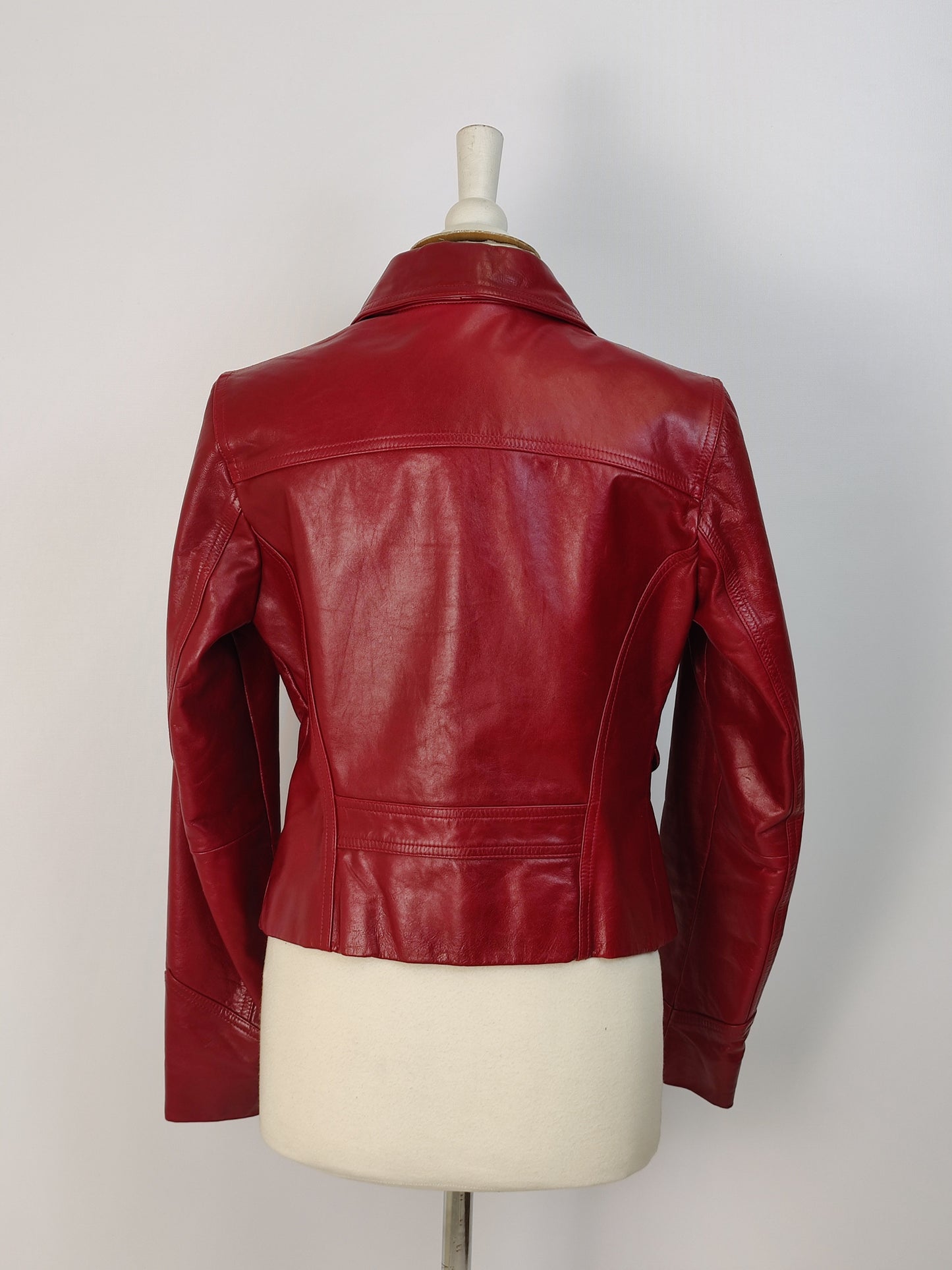 Hidesign Red Ladies Leather Jacket