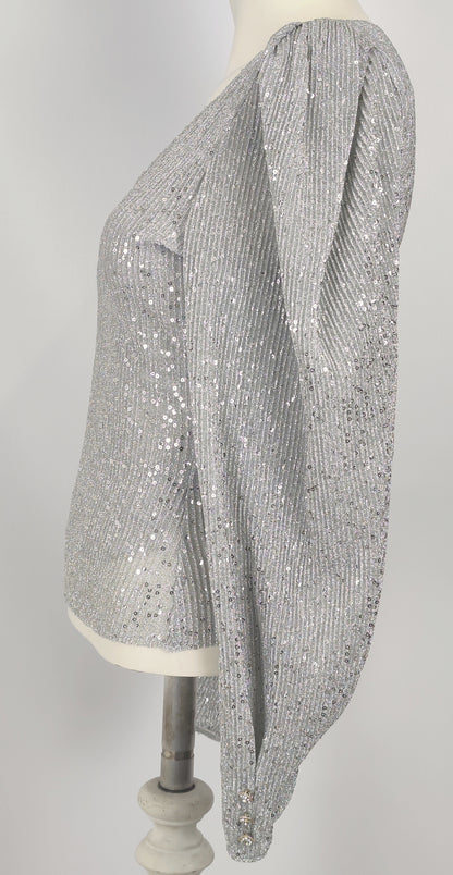 Zara Silver Glitter Blouse