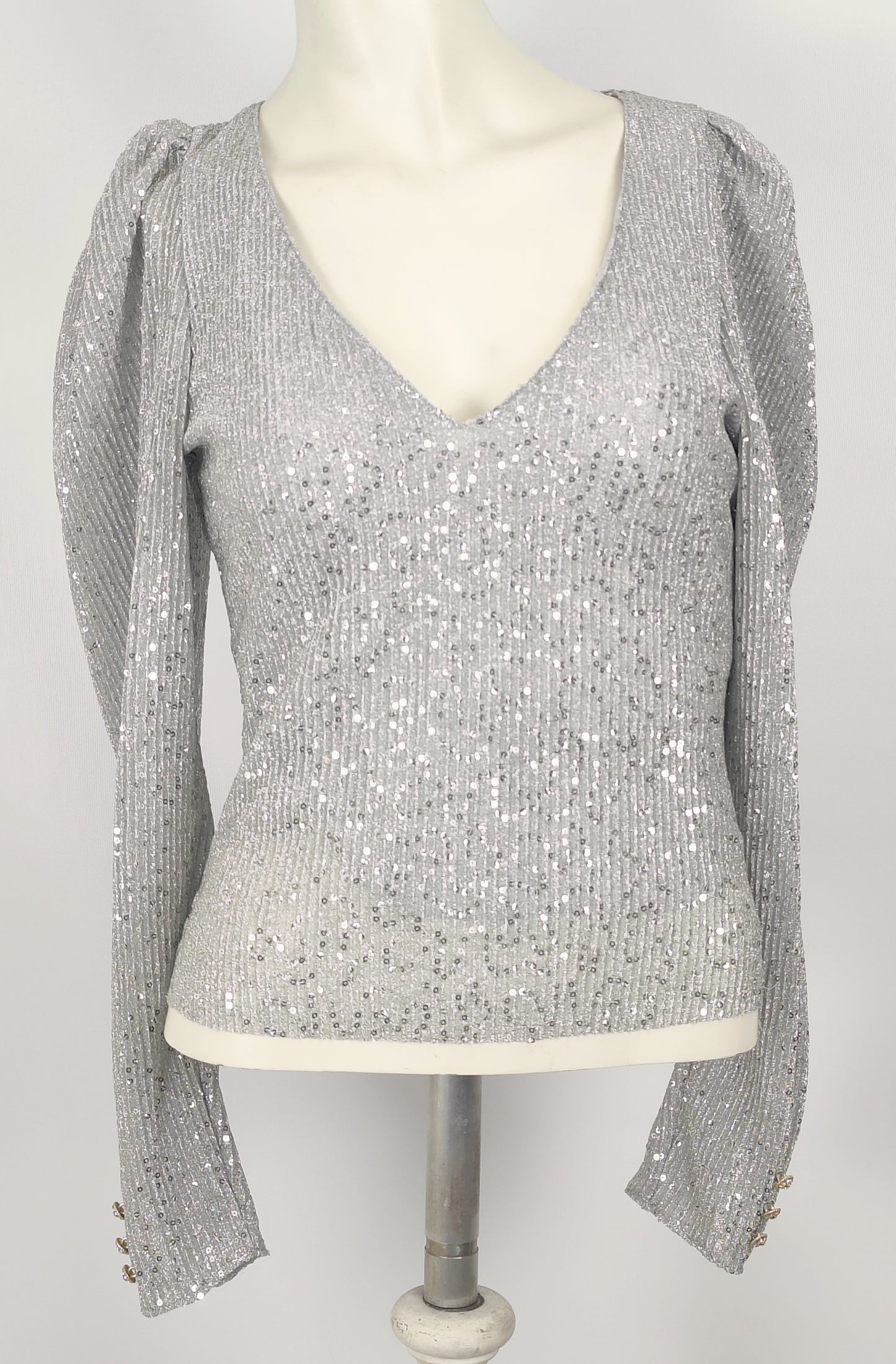 Zara Silver Glitter Blouse