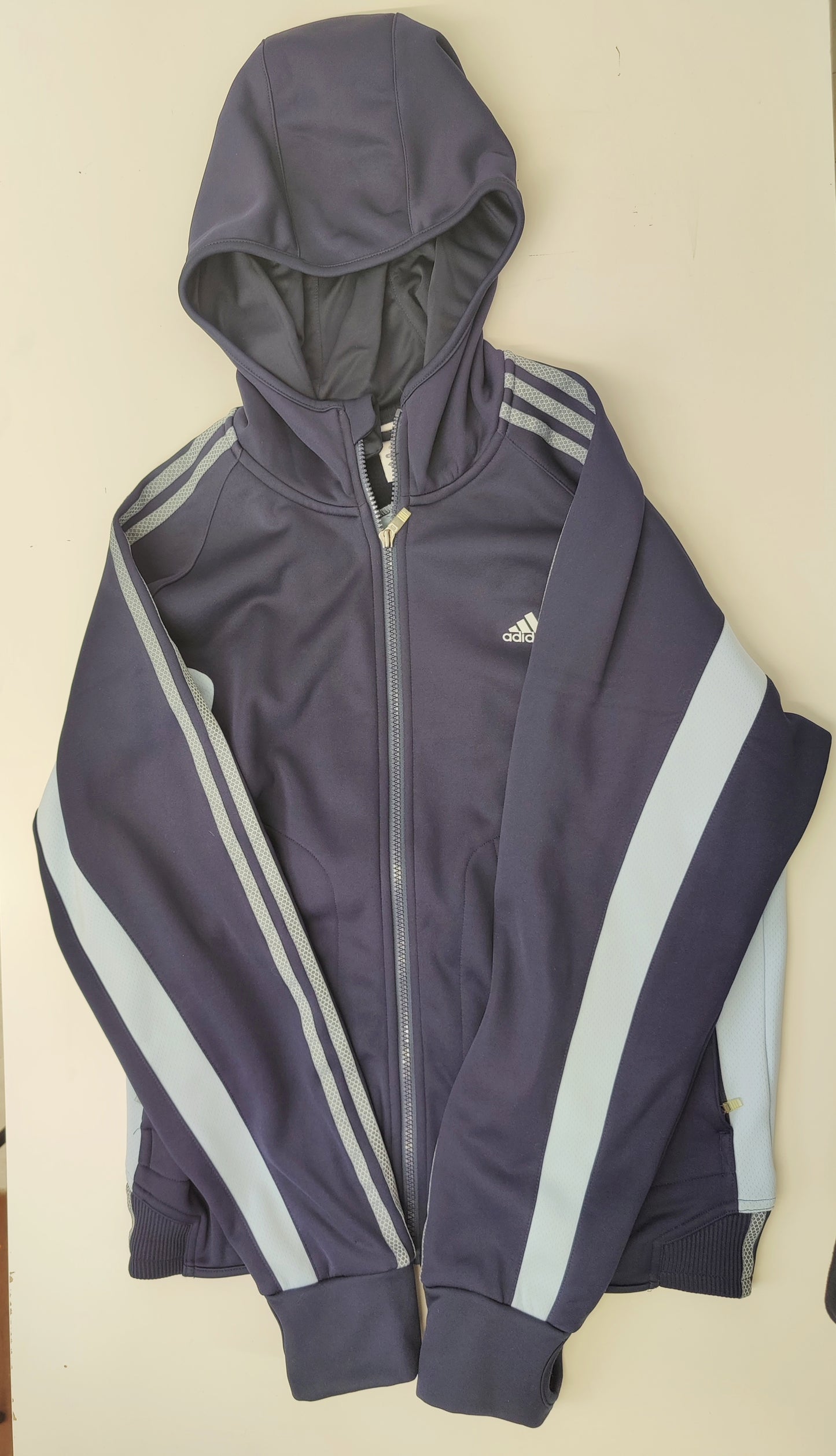 Adidas Navy Three Stripe Tracksuit Jacket