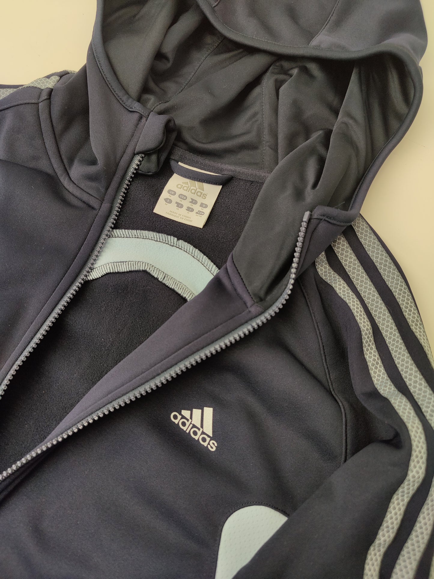 Adidas Navy Three Stripe Tracksuit Jacket