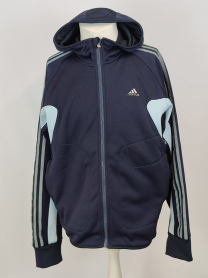 Adidas Navy Three Stripe Tracksuit Jacket