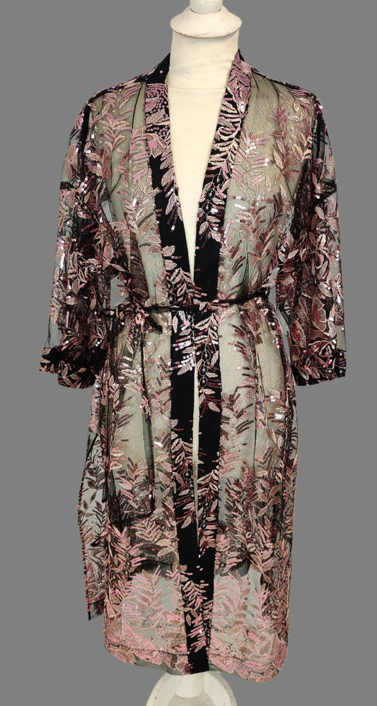River Island Wrap Party Dress- Pink and Black