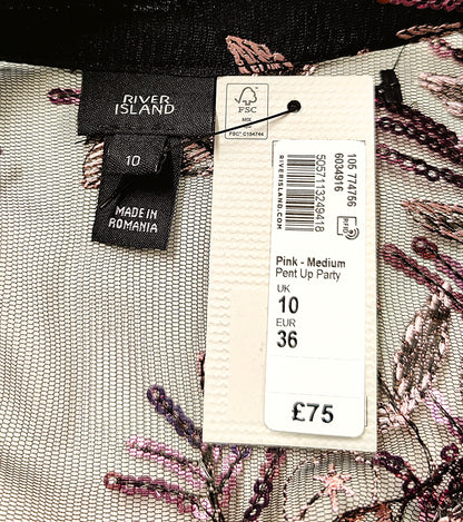 River Island Wrap Party Dress- Pink and Black