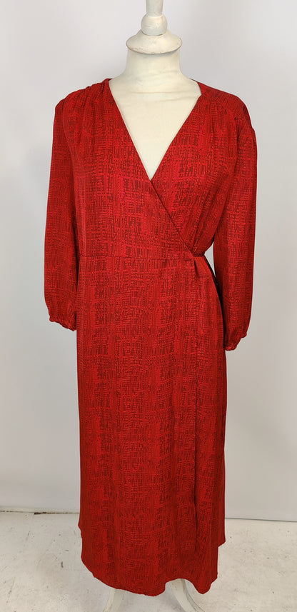 Paul Costelloe Living Wrap Dress-Red