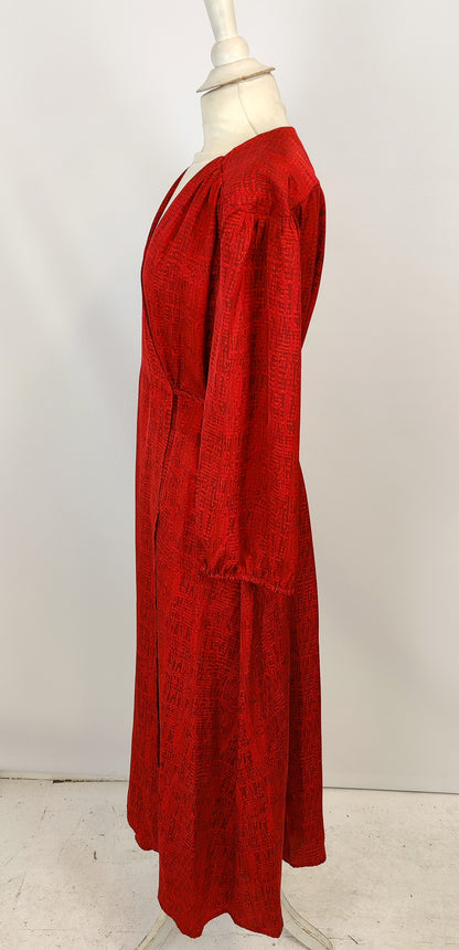 Paul Costelloe Living Wrap Dress-Red
