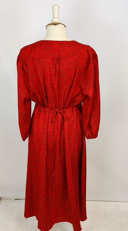 Paul Costelloe Living Wrap Dress-Red