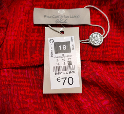 Paul Costelloe Living Wrap Dress-Red