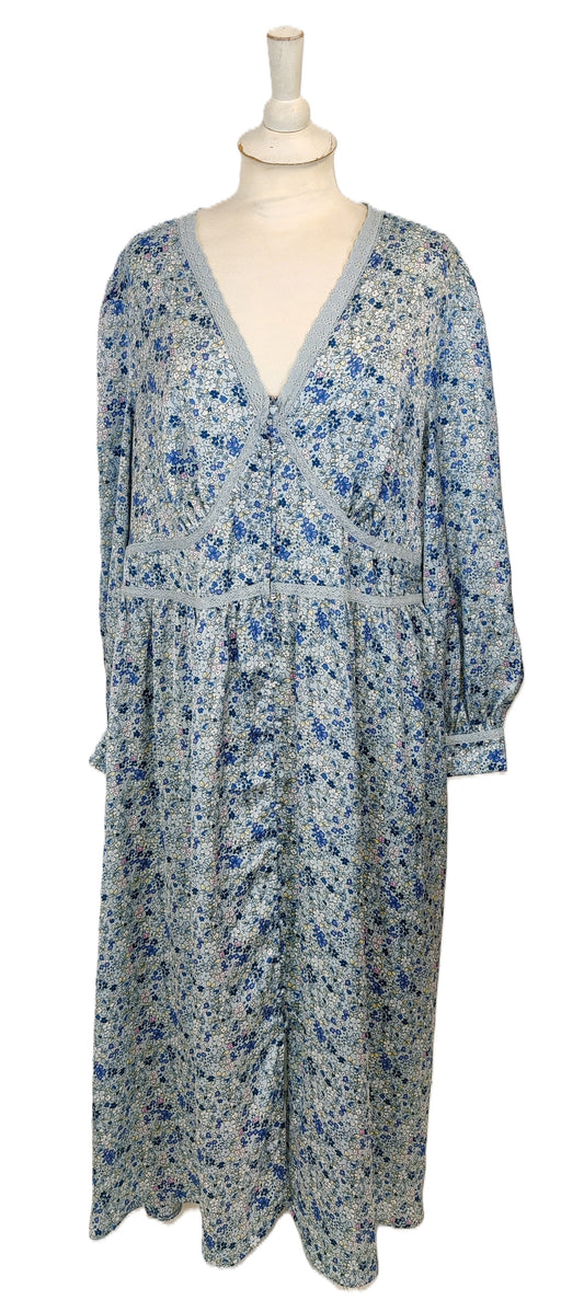 Monsoon Floral Pattern Dress- Blue