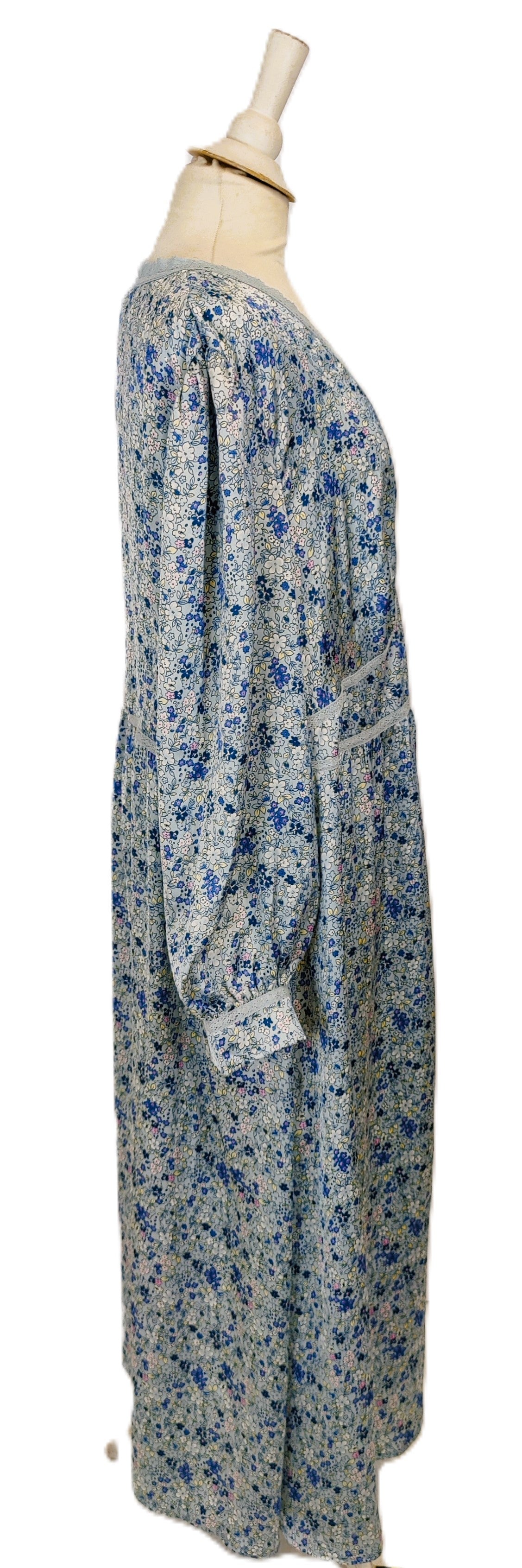 Monsoon Floral Pattern Dress- Blue