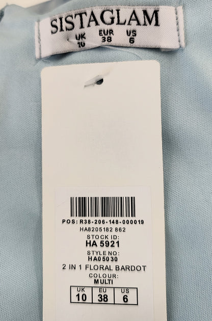 Sistaglam 2 in 1 Bardot Dress- Light Blue
