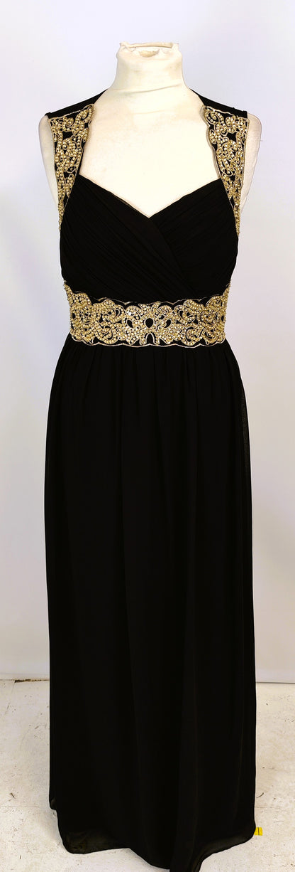 Quiz Vintage Style Floor-Length Evening Dress- Black