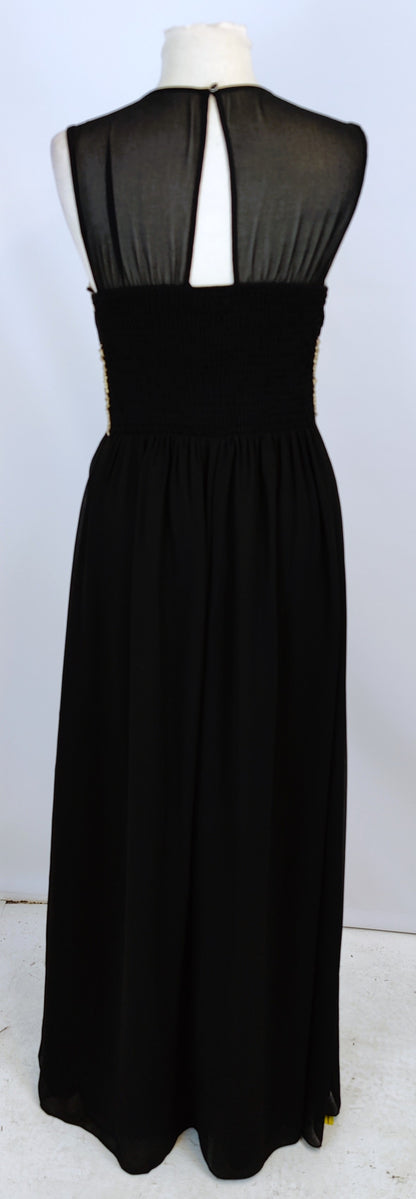 Quiz Vintage Style Floor-Length Evening Dress- Black