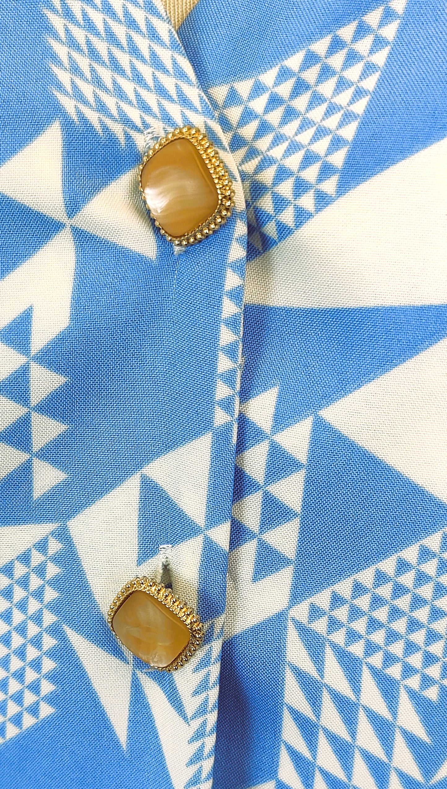 Rowen Avenue Button Front Dress- Blue and White