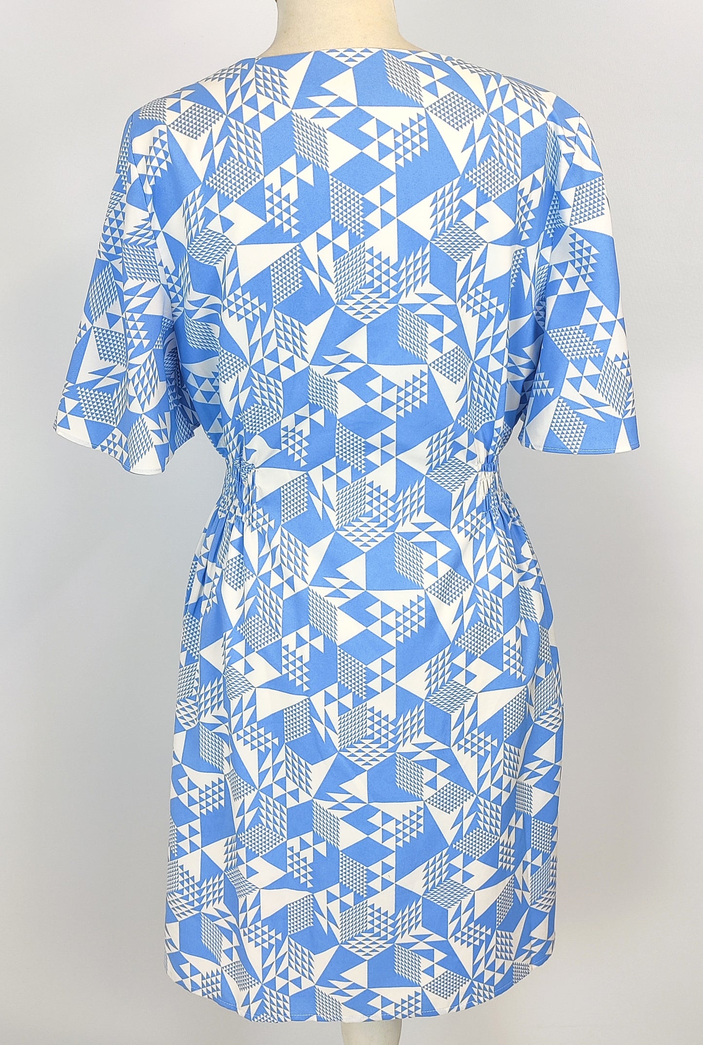 Rowen Avenue Button Front Dress- Blue and White