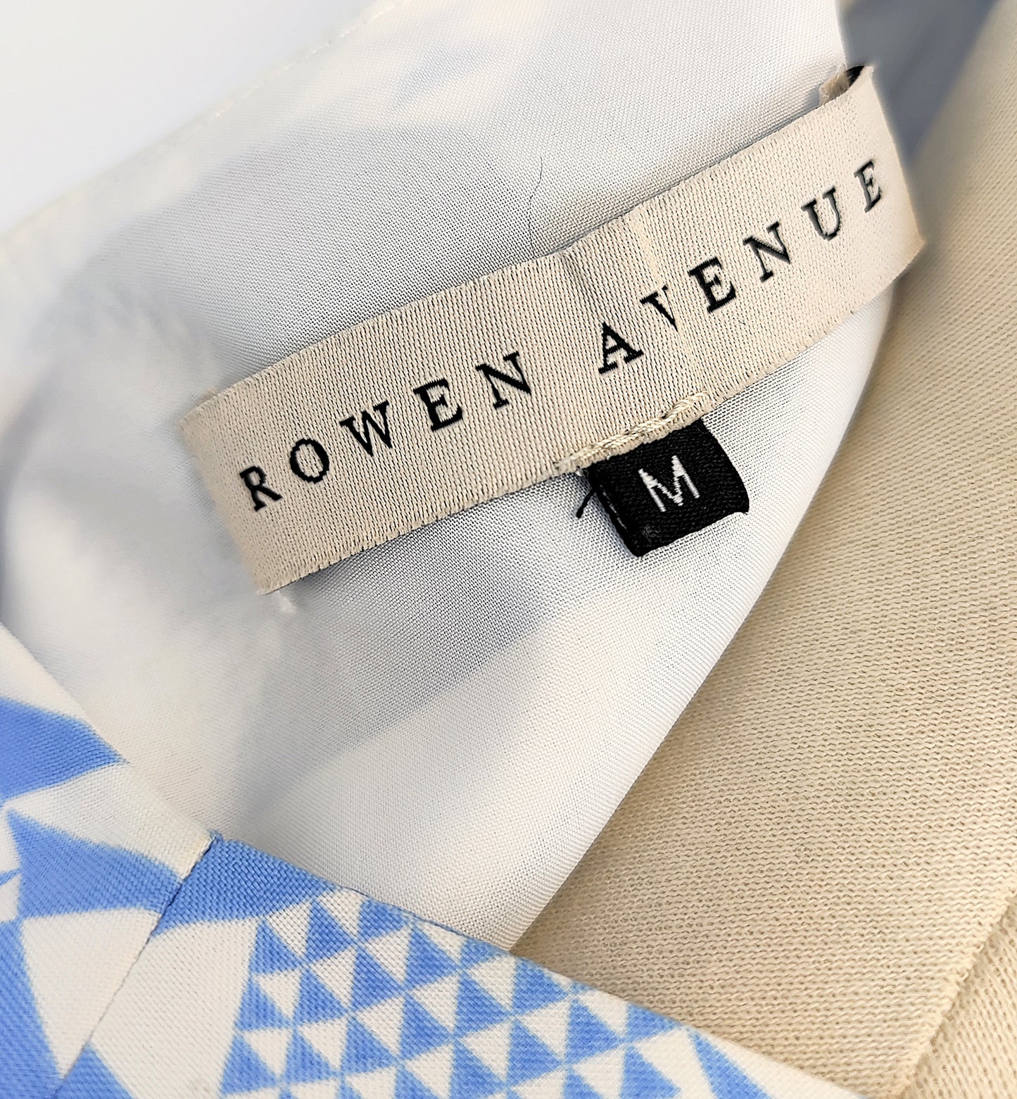 Rowen Avenue Button Front Dress- Blue and White