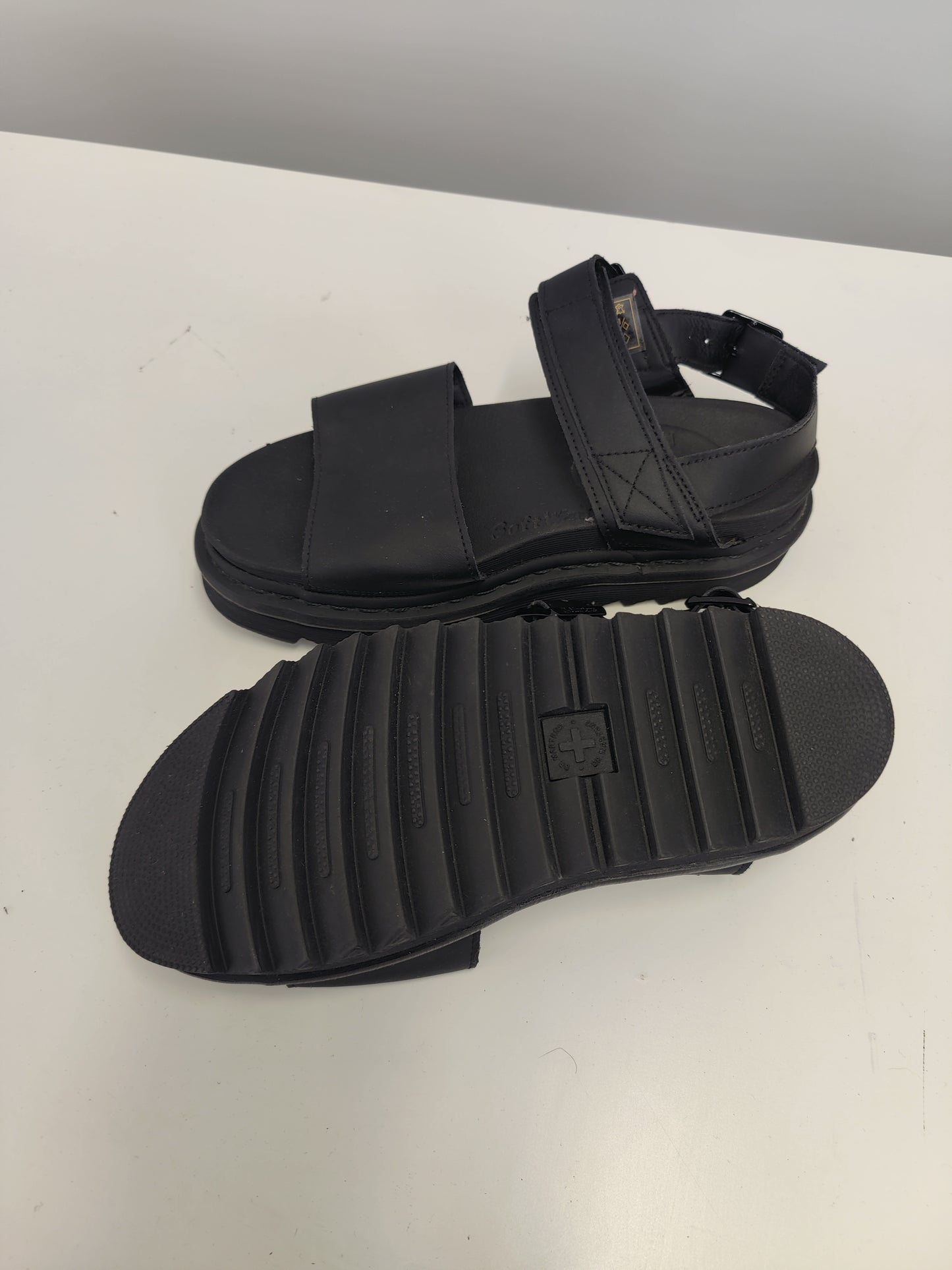 Dr.Martens Black Voss Leather Strap Sandals