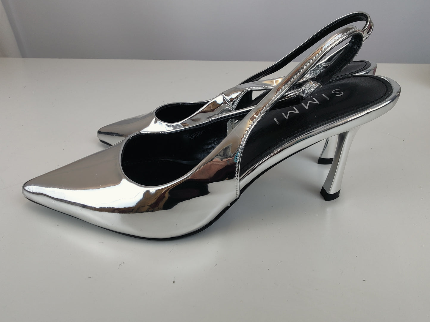 SIMMI London Silver Mirror Heels