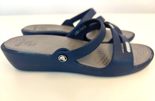 Crocs Womens Strappy Sandals -Navy
