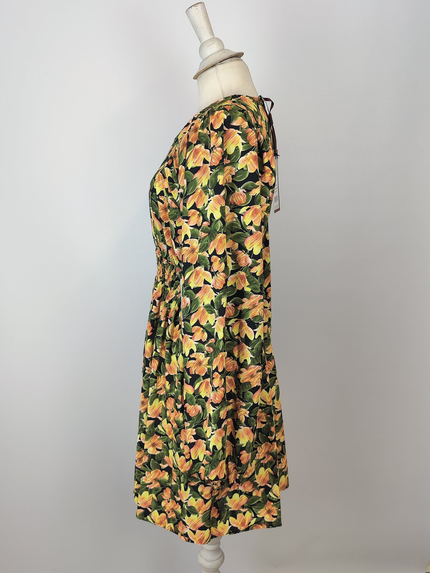 NA-KD Smocked Floral Waist Mini Dress - UK 10