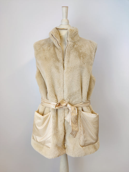 Marc Cain Almond Cuddly Faux Fur Waistcoat - UK 14