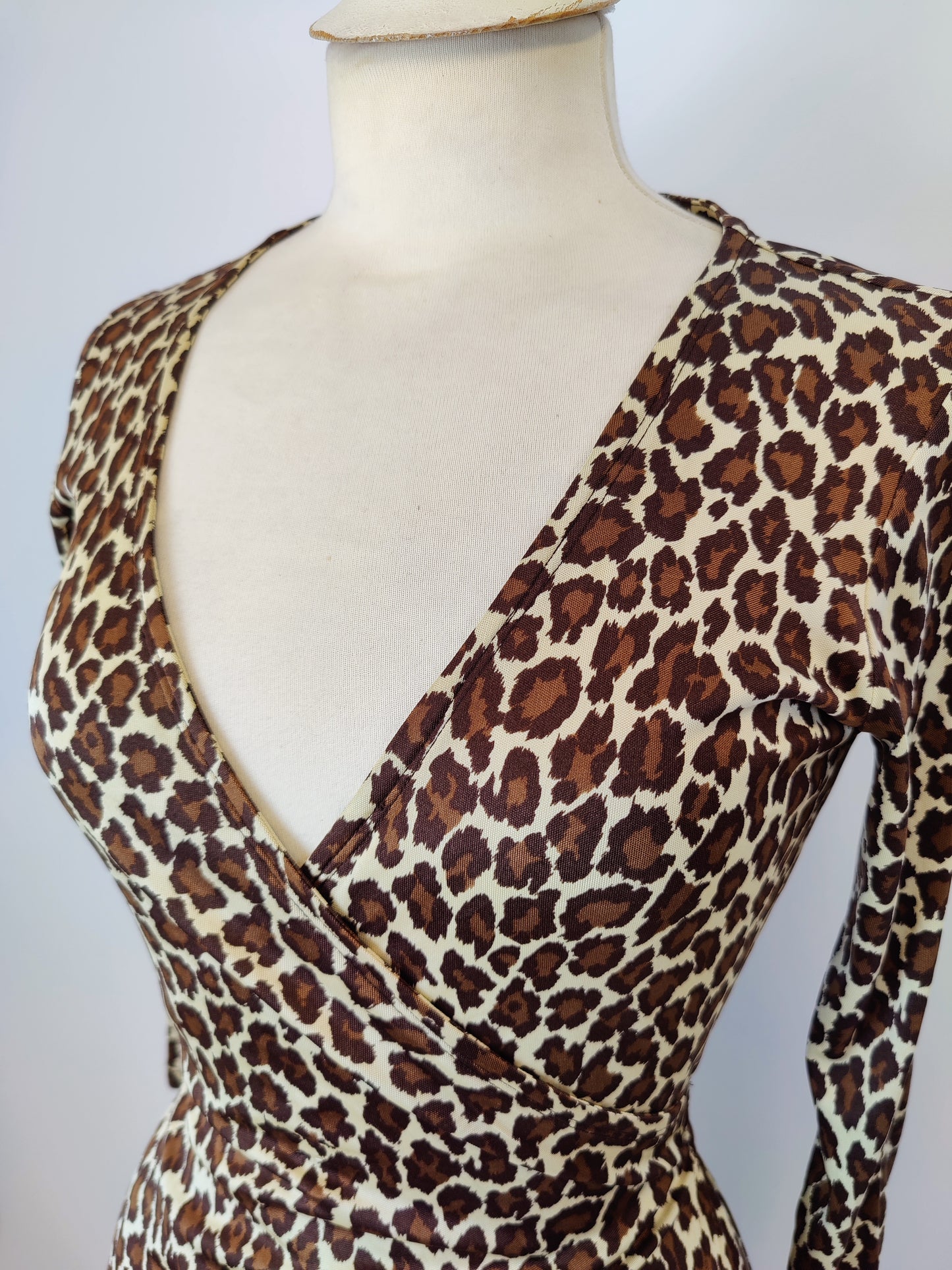 Vintage L.K Bennett Leopard Print Silk Dress - UK 8