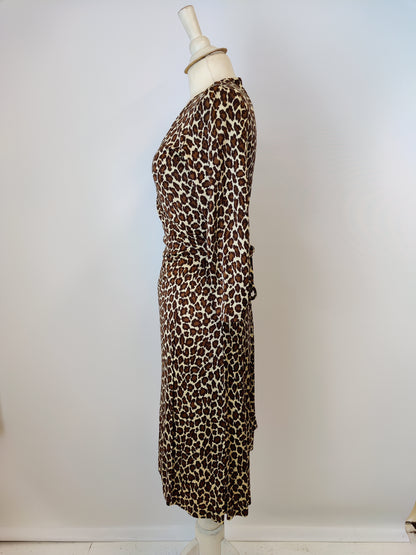 Vintage L.K Bennett Leopard Print Silk Dress - UK 8