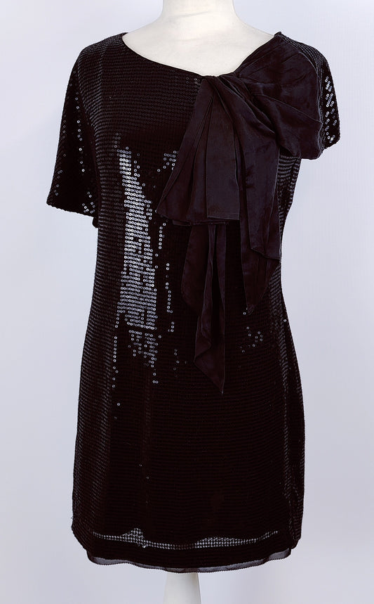 Karen Millen Sequin Mini Dress-Black