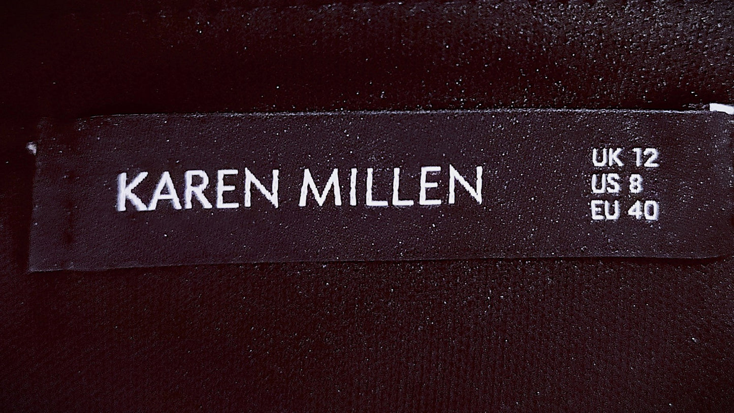 Karen Millen Lamé Ruffle Evening Party Maxi Dress- Rose Gold