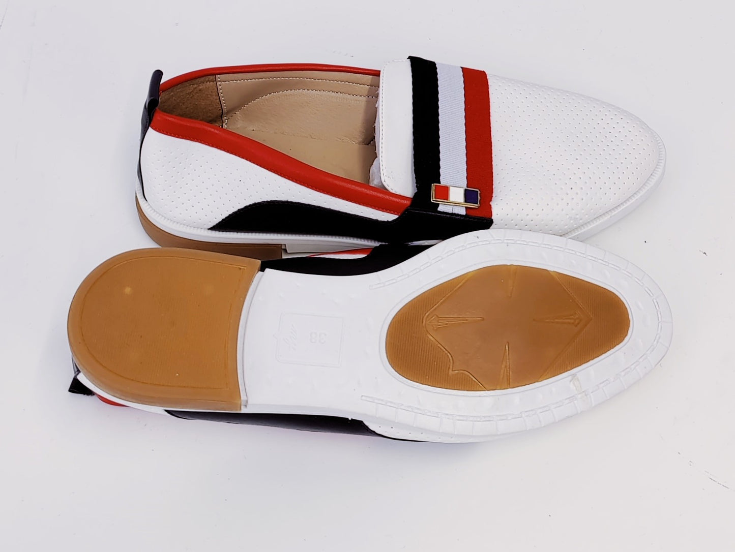 Tommy Hilfiger Women's Loafers-White with Red,White and Blue Band