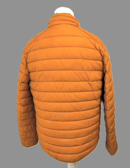 US Polo Assn. Mens Lightweight Bound Quilted Jacket-Mustard/Orange