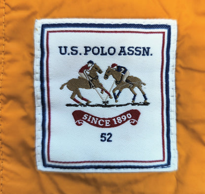 US Polo Assn. Mens Lightweight Bound Quilted Jacket-Mustard/Orange