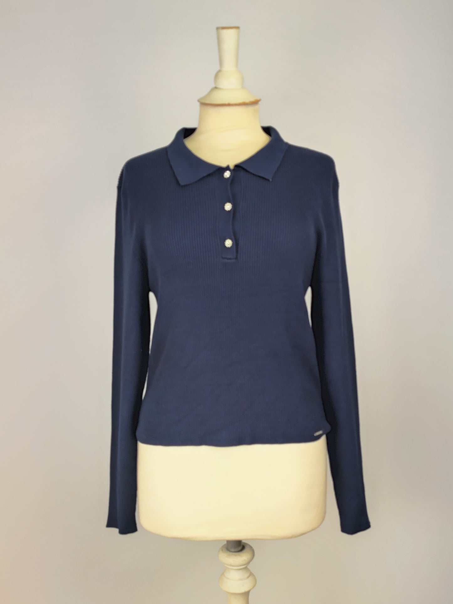 Diesel Navy Long Sleeve Knit Top