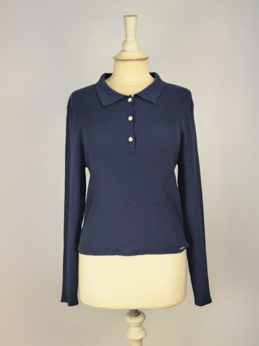 Diesel Navy Long Sleeve Knit Top