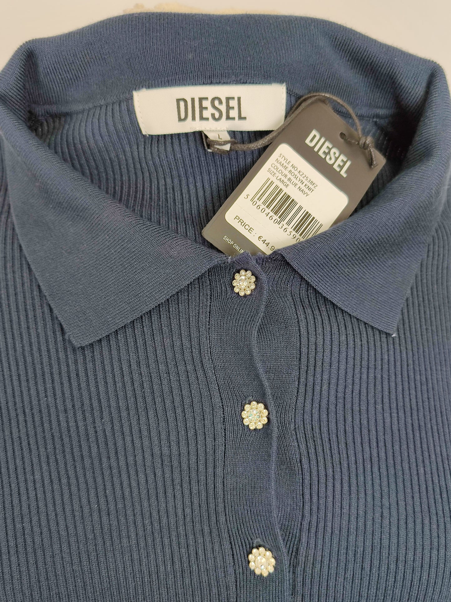 Diesel Navy Long Sleeve Knit Top