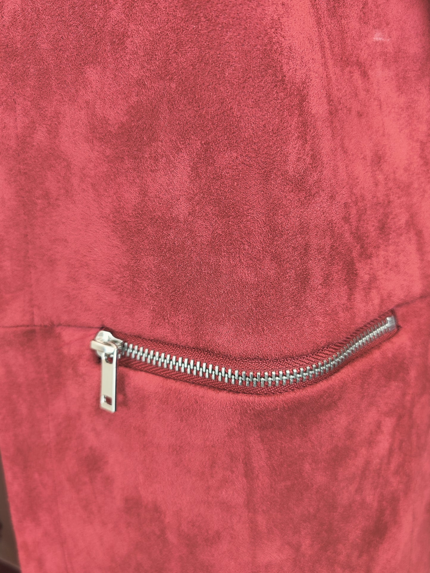 Full Circle Red Suede Long Blazer